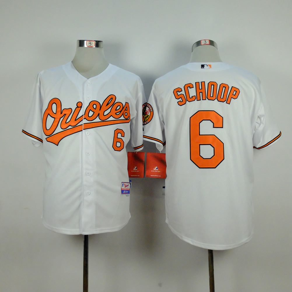 Men Baltimore Orioles #6 Schoop White MLB Jerseys